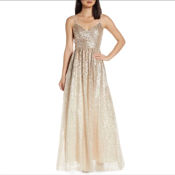 champagne sequin dress nordstrom Anderson Maxi Dress, in Champagne Shimmery Sequins, Size: Medium | Show Me Your Mumu